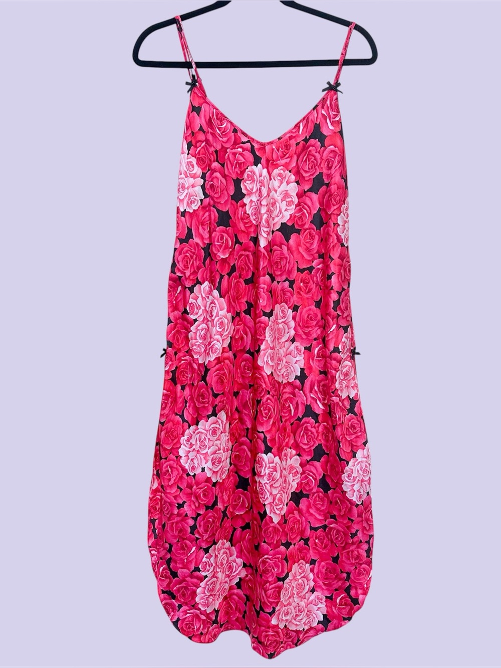 Y2k vintage rose midi slip dress